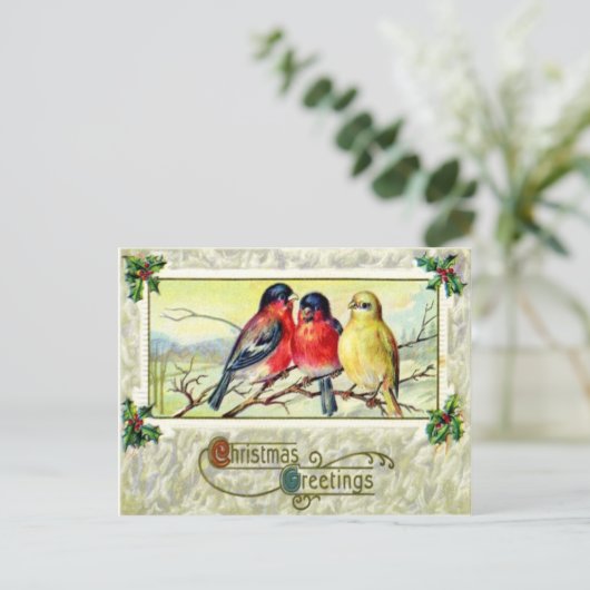 Vogels & Holly Briefkaart (Staand voorkant)