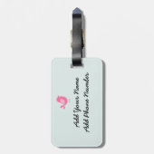 Vogels, honden, banners, bloemen bagagelabel (Achterkant verticaal)