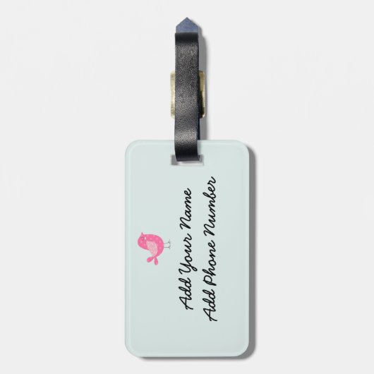 Vogels, honden, banners, bloemen bagagelabel (Achterkant verticaal)