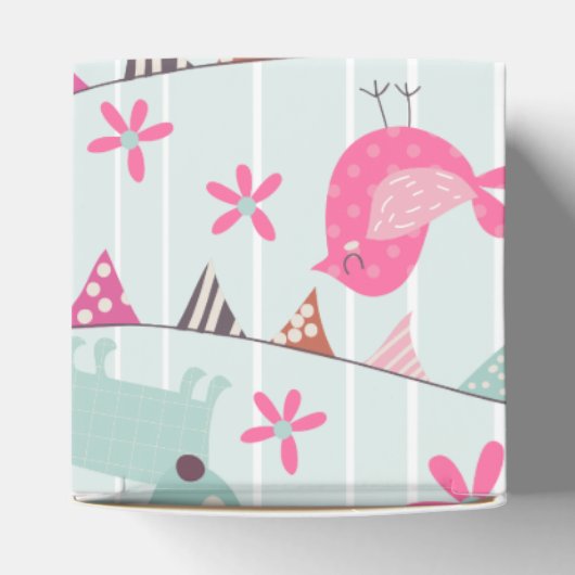 Vogels, honden, banners, bloemen bedankdoosjes (Bovenkant)