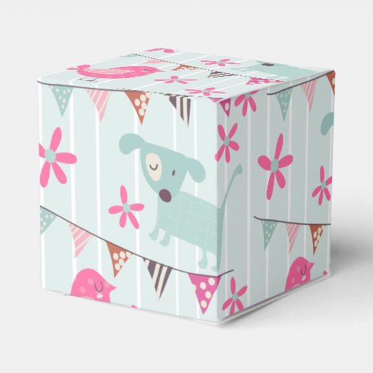 Vogels, honden, banners, bloemen bedankdoosjes (Achterkant)