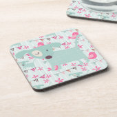 Vogels, honden, banners, bloemen bier onderzetter (Linkerzijde)