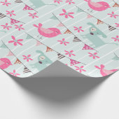 Vogels, honden, banners, bloemen cadeaupapier (Hoek)