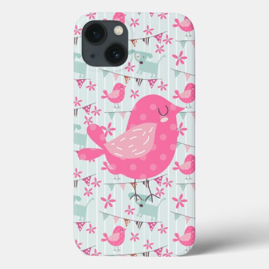 Vogels, honden, banners, bloemen Case-Mate iPhone case (Achterkant)