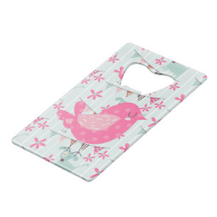 Vogels, honden, banners, bloemen creditkaart flessenopener