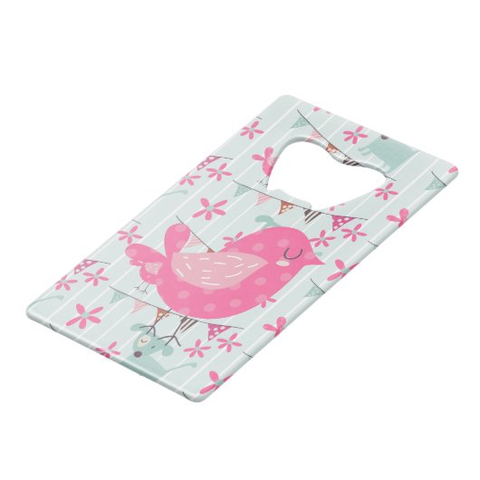 Vogels, honden, banners, bloemen creditkaart flessenopener (Achterkant Gekanteld)