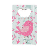 Vogels, honden, banners, bloemen creditkaart flessenopener (Achterkant)