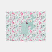 Vogels, honden, banners, bloemen fleece deken (Voorkant (Horizontaal))