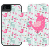 Vogels, honden, banners, bloemen incipio iPhone portemonnee hoesje (Agenda Open)
