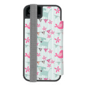 Vogels, honden, banners, bloemen incipio iPhone portemonnee hoesje (Agenda Achterkant)