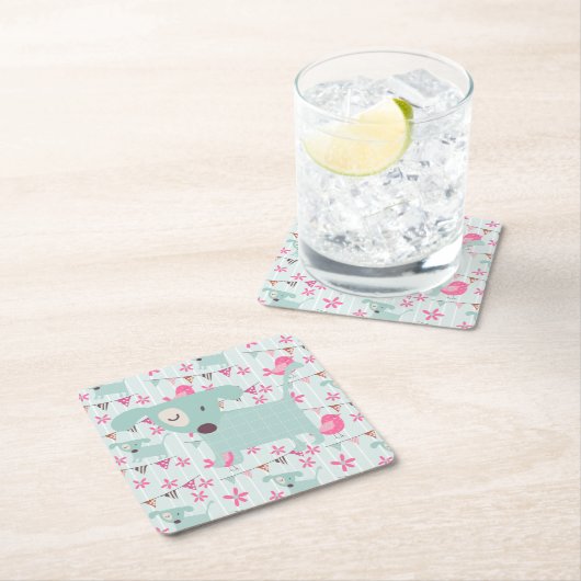 Vogels, honden, banners, bloemen kartonnen onderzetters (Insitu)