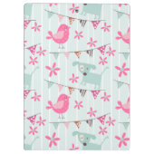 Vogels, honden, banners, bloemen klembord (Achterkant)