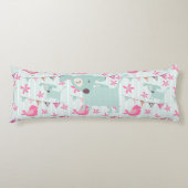 Vogels, honden, banners, bloemen lichaamskussen (Voorkant)