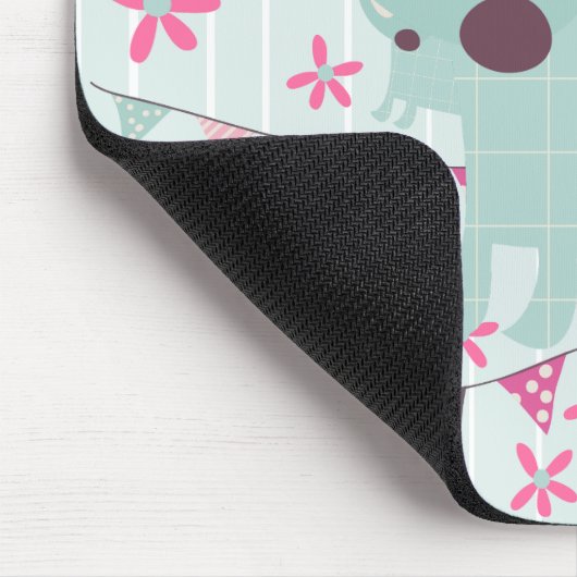 Vogels, honden, banners, bloemen muismat (Hoek)