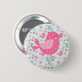 Vogels, honden, banners, bloemen ronde button 5,7 cm (Voorkant /achterkant)