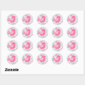 Vogels, honden, banners, bloemen ronde sticker (Vel)