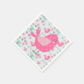 Vogels, honden, banners, bloemen servet (Hoek)