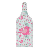 Vogels, honden, banners, bloemen snijplank (Voorkant)