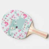 Vogels, honden, banners, bloemen tafeltennisbatje (Zijkant)