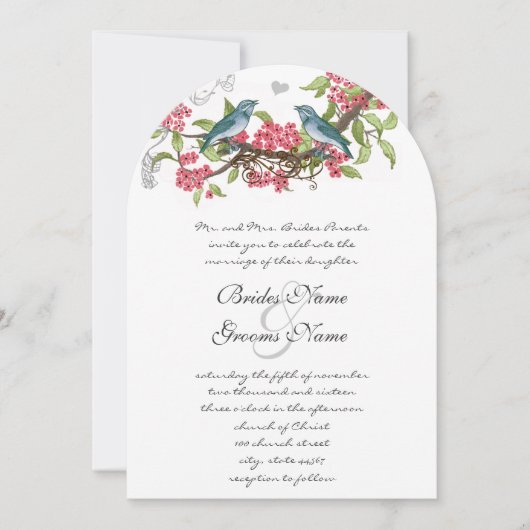  vogels Honeysuckle Blauwgroen en roze Kaart (Voorkant)