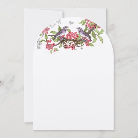 vogels Honeysuckle Paars & Roze Kaart (Achterkant)