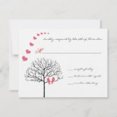 vogels Honeysuckle Pink Wedding Invite Kaart (Voorkant)