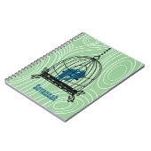 vogels houtnerf werveling notitieboek (Linkerzijde)