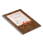  vogels houtnerf werveling notitieboek (Rechterzijde)