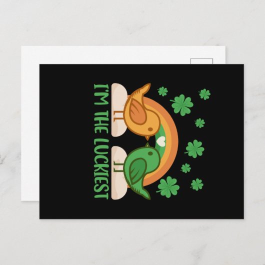 Vogels Ik ben de gelukkigste St Patricks Day Briefkaart (Voorkant / Achterkant)