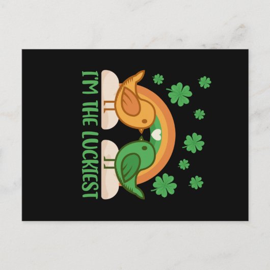 Vogels Ik ben de gelukkigste St Patricks Day Briefkaart (Voorkant)