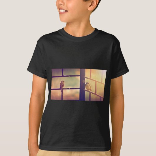 Vogels in avondzon t-shirt (Voorkant)