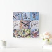 Vogels in bewegingsklok vierkante klok (Huis)