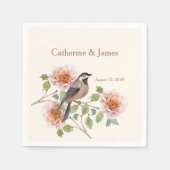 Vogels in Bloemen Bruiloft Servet (Voorkant)