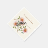 Vogels in Bloemen Bruiloft Servet (Hoek)