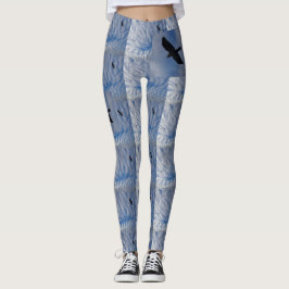 Vogels in Blue Cloudy Sky Legging