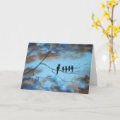 Vogels in Boom in het Abstracte Art. van het Kaart (Gele Bloem)