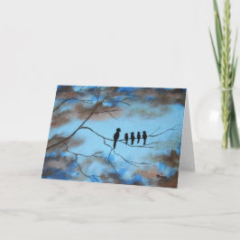 Vogels in Boom in het Abstracte Art. van het Kaart