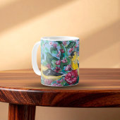 Vogels in de achtertuin handgeschilderde kunst koffiemok