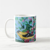 Vogels in de achtertuin handgeschilderde kunst koffiemok (Links)
