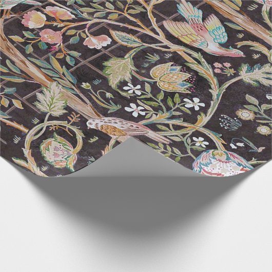 Vogels in de bloem, William Morris Cadeaupapier (Hoek)