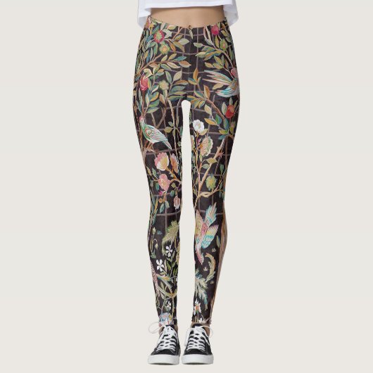 Vogels in de bloem, William Morris Leggings (Voorkant)