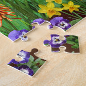 Vogels in de bloementeelt | Kleurrijk Legpuzzel (Zijkant)