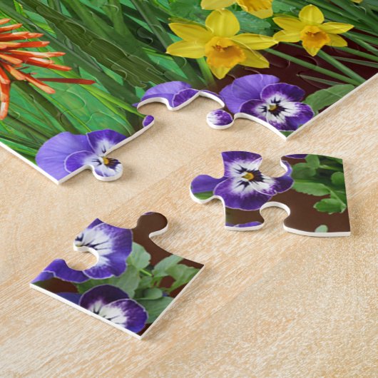 Vogels in de bloementeelt | Kleurrijk Legpuzzel (Zijkant)