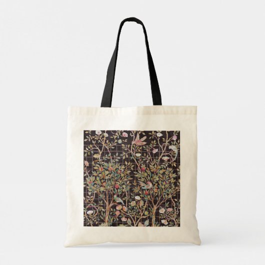 Vogels in de bloementuin, William Morris tote tas (Achterkant)