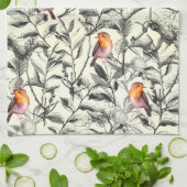 Vogels in de bomen theedoek (Gevouwen)