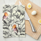 Vogels in de bomen theedoek (Quarter Fold)