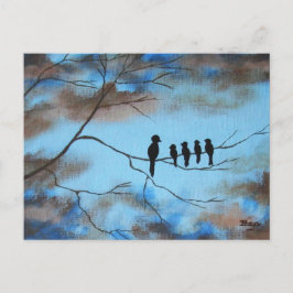 Vogels in de boom in Sky Moederdag Abstracte kunst Briefkaart