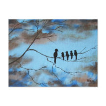 Vogels in de boom in Sky Moederdag Abstracte kunst