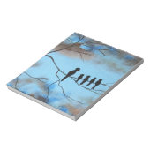 Vogels in de boom in Sky Moederdag Abstracte kunst Notitieblok (Linkerzijde)