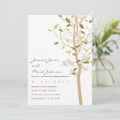 Vogels in de boom met bladeren kaart (Staand voorkant)